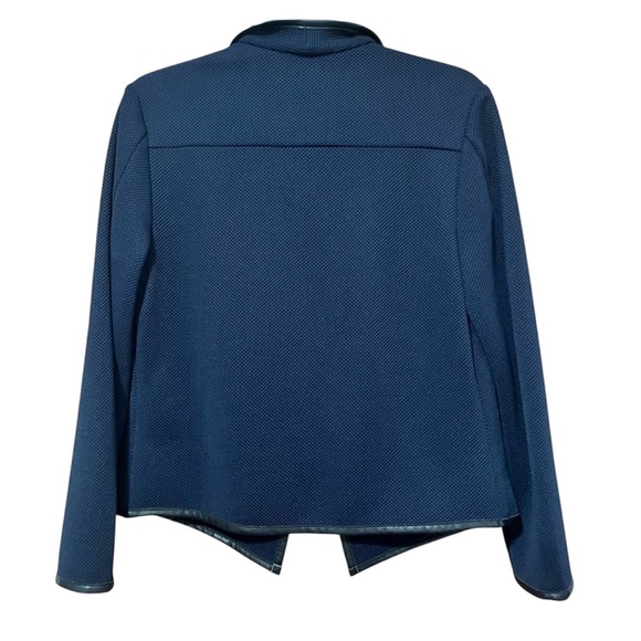 Calvin Klein Navy Blue Diamond Textured Open Front Jacket Size M - Picture 3 of 10